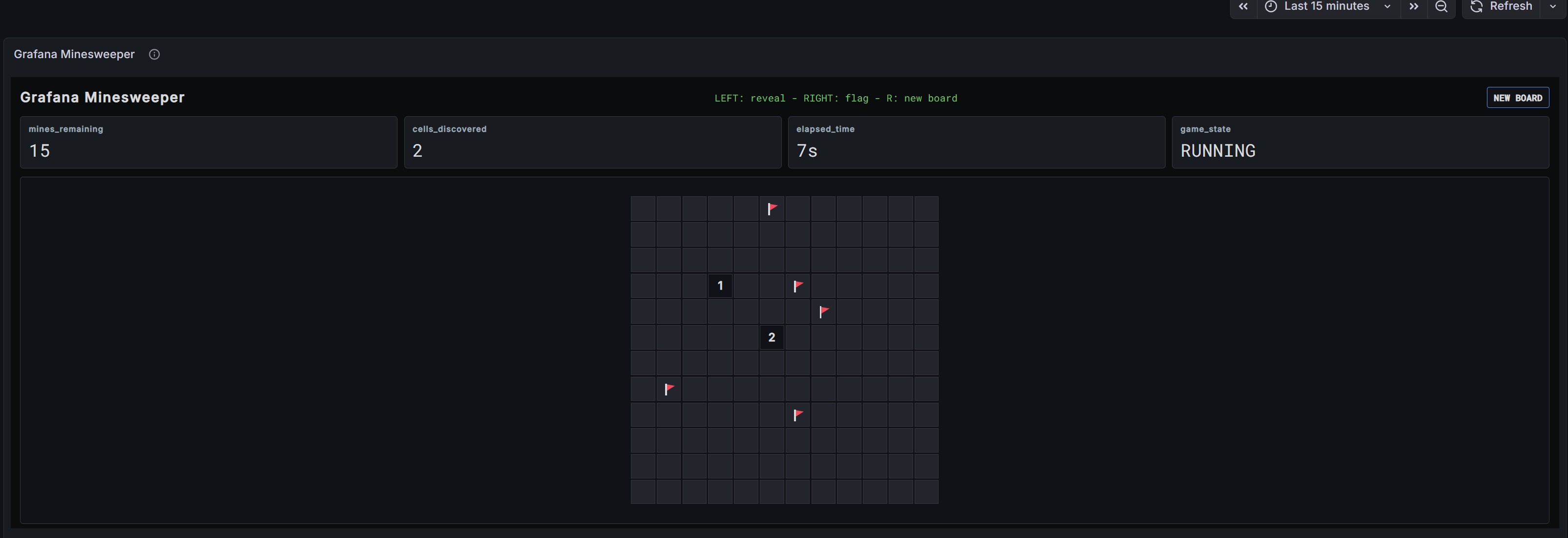 Grafana Arcade - Minesweeper