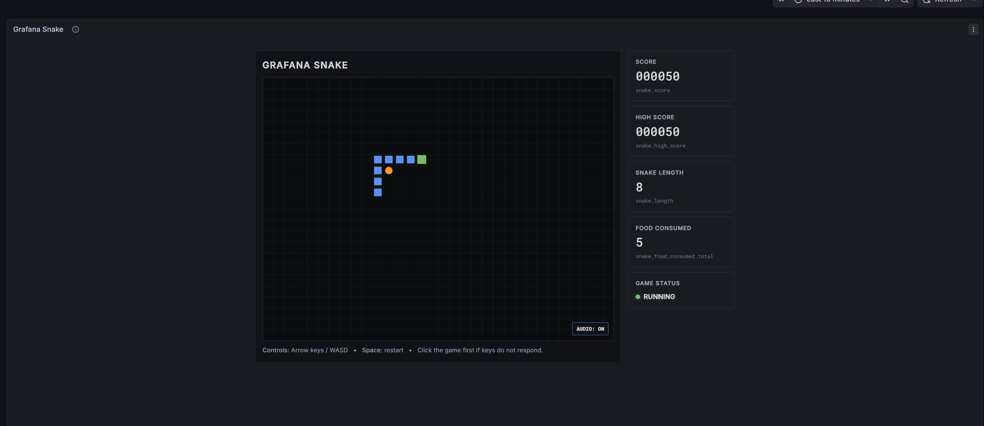 Grafana Arcade - Snake
