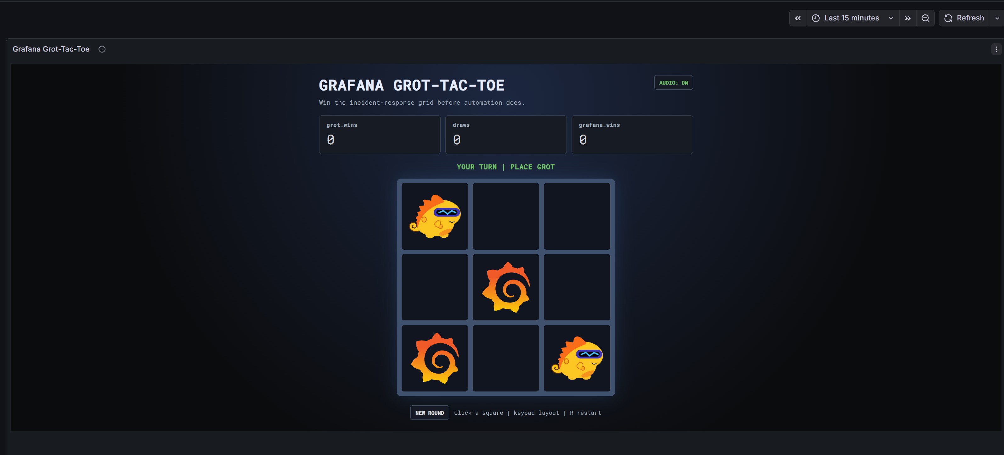 Grafana Arcade - Grot-Tac-Toe