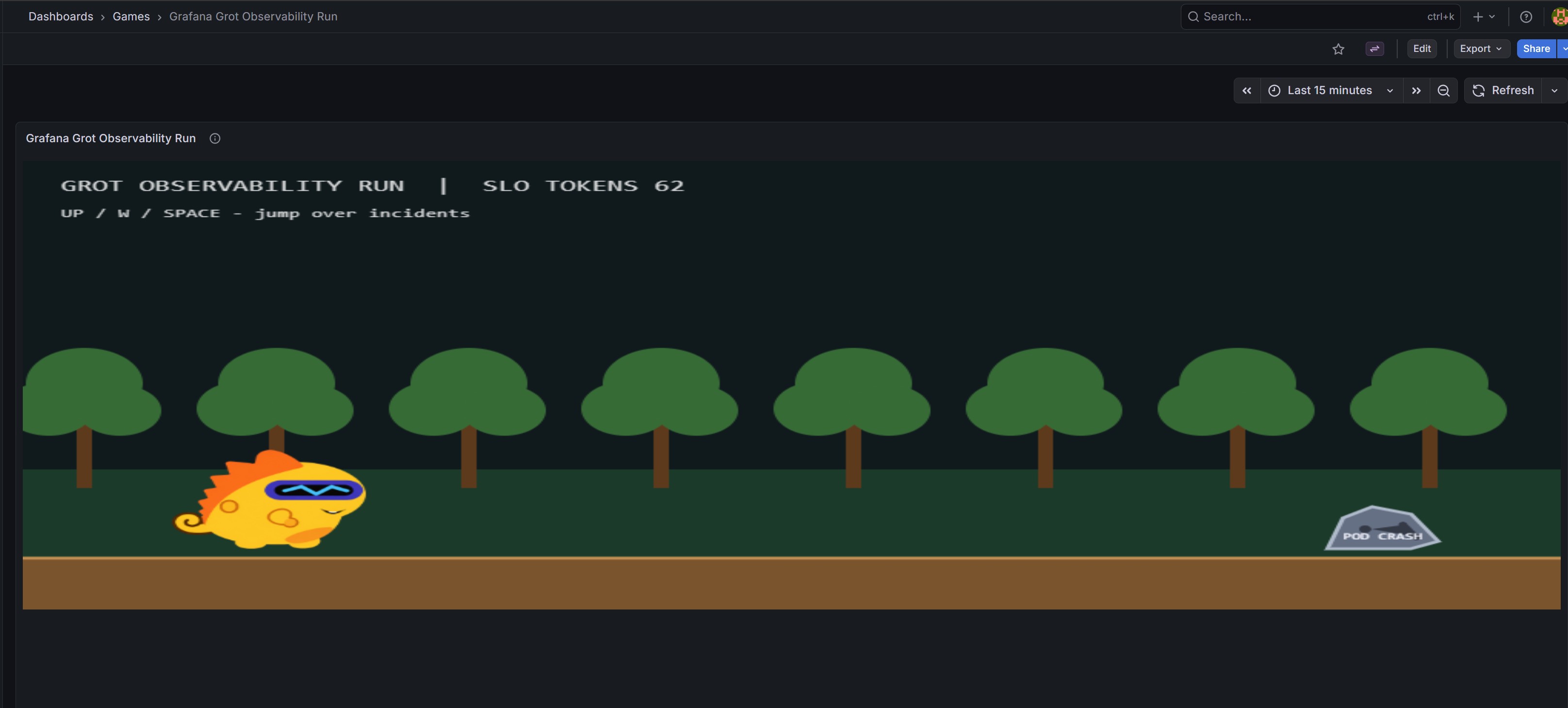 Grafana Arcade - Grot Observability Run
