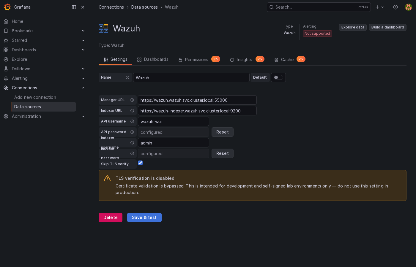Datasource configuration