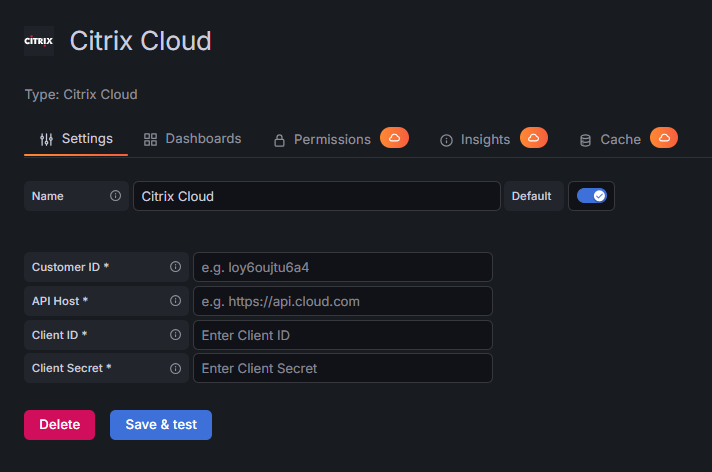 Data source configuration
