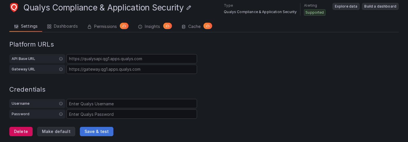 Data source configuration