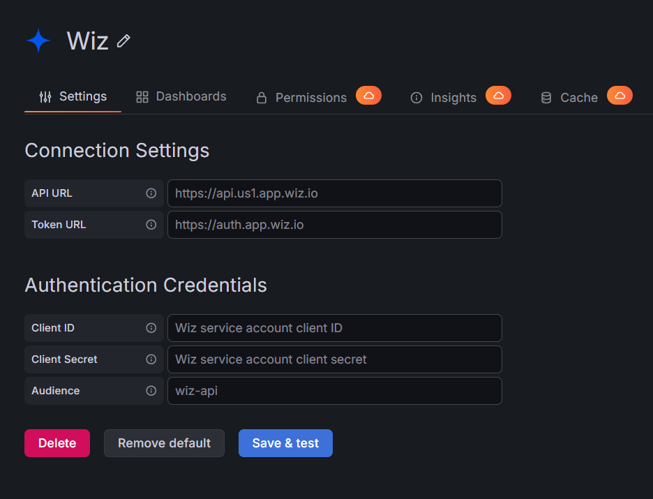 Data source configuration