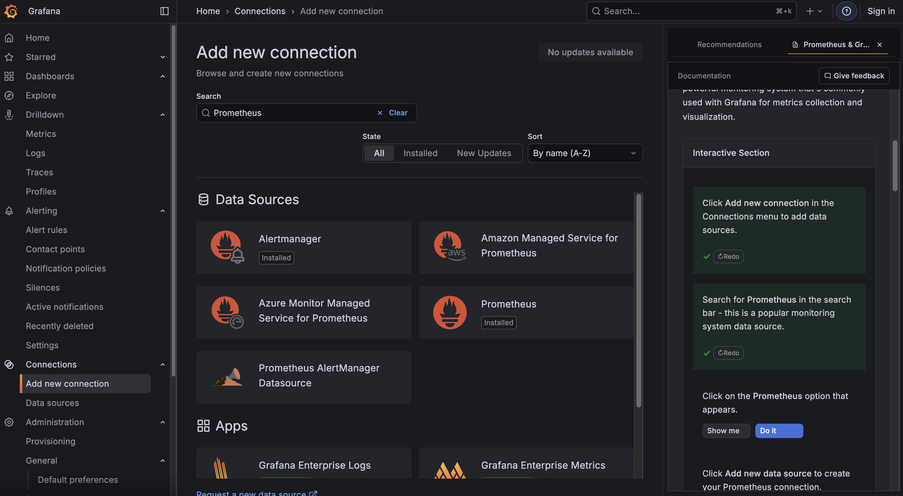 Step-by-step guidance throughout Grafana