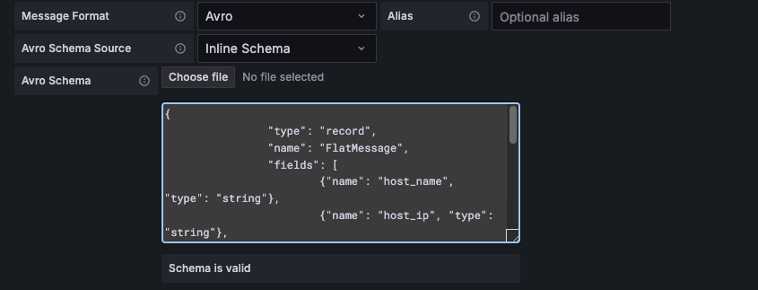 Avro Inline Schema