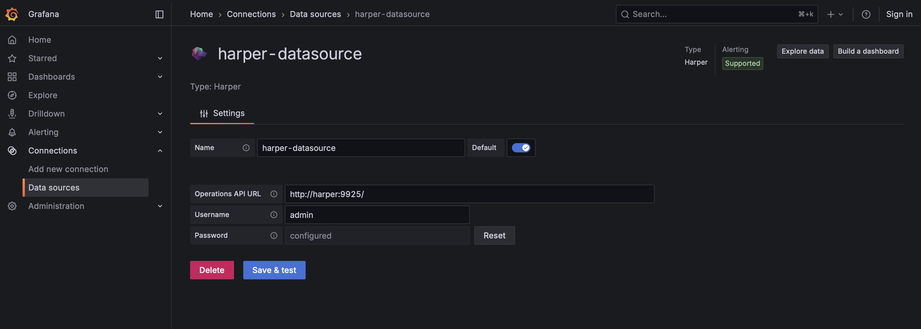 Connection configuration