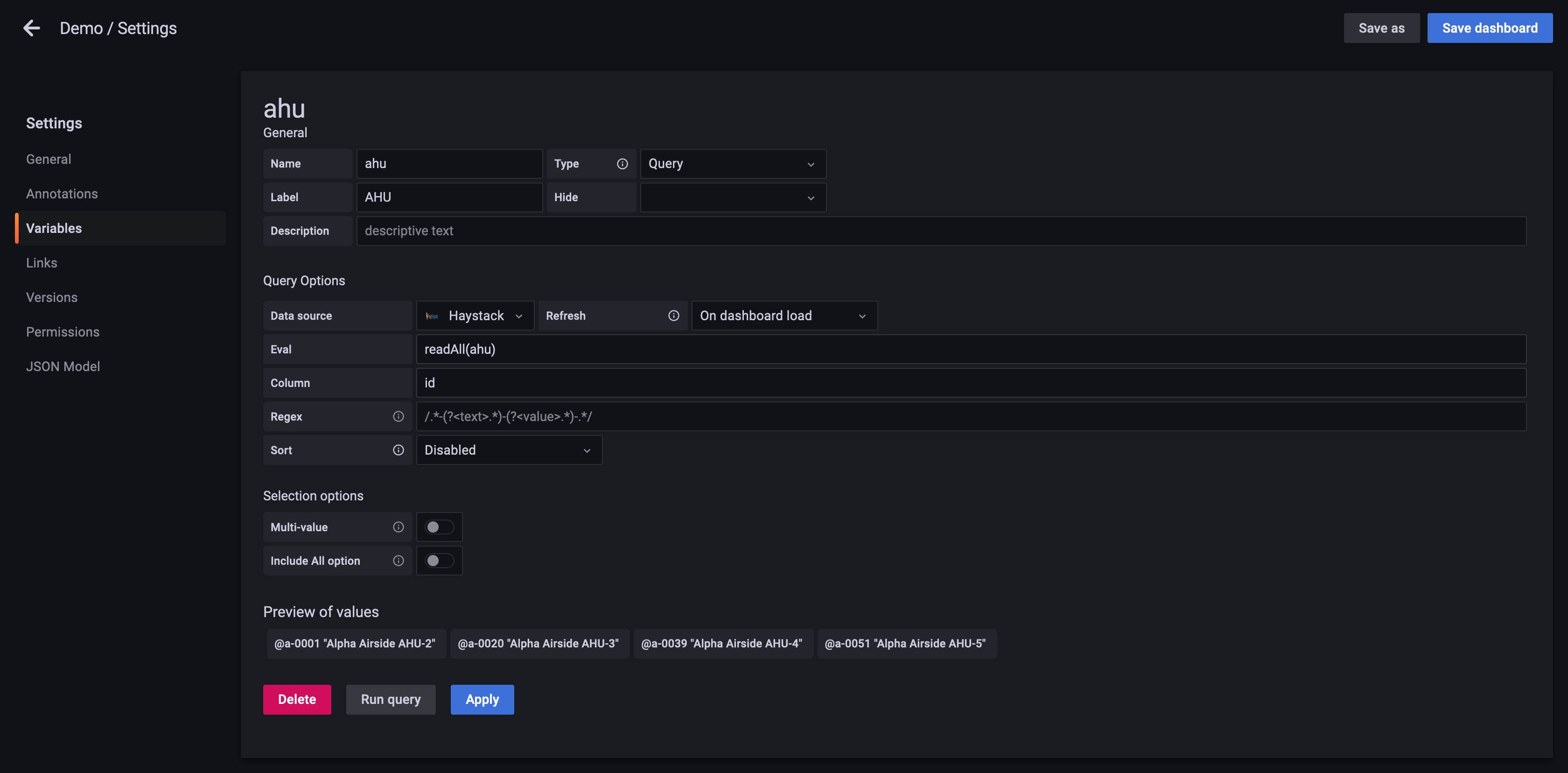 Variable Editor