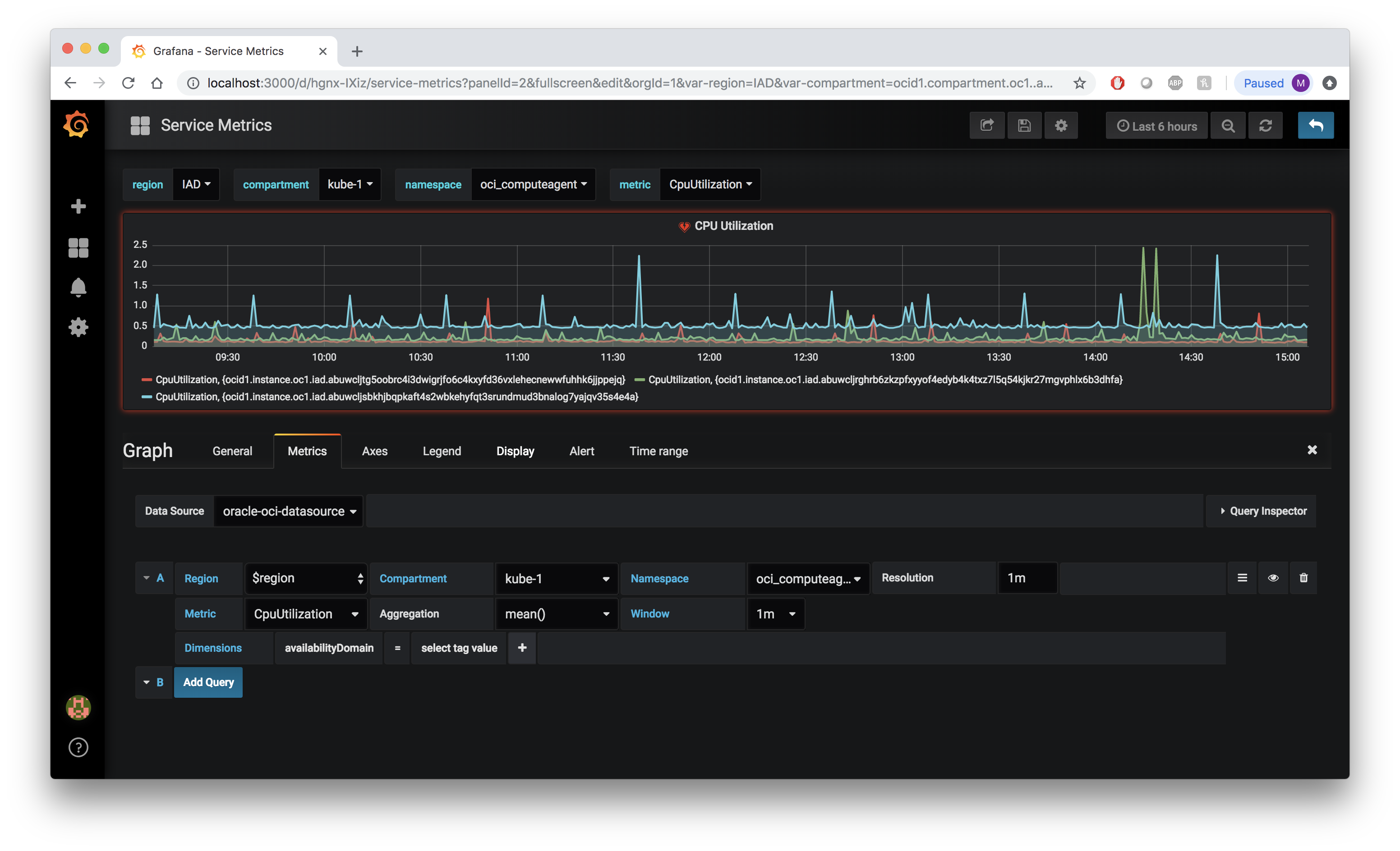 OCI Metrics Dashboard