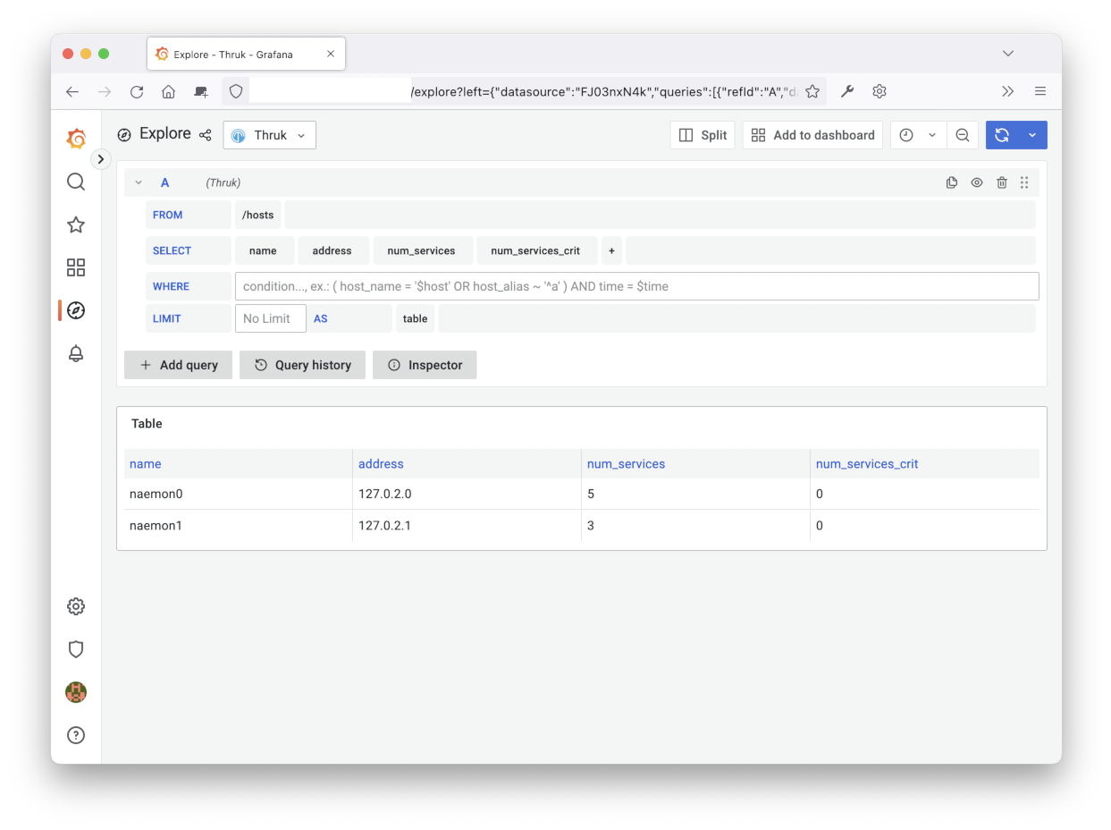 thruk-datasource query editor
