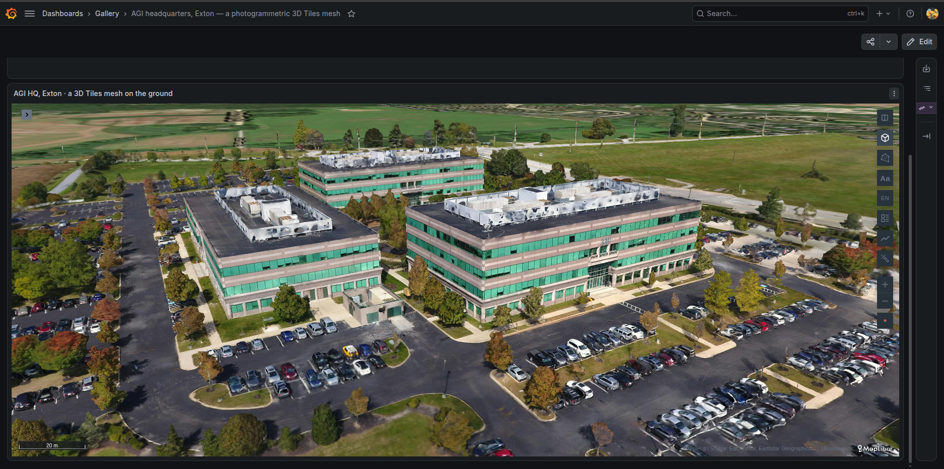 Free panel: 3D Tiles on the ground