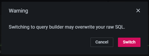 dashboard query builder switch