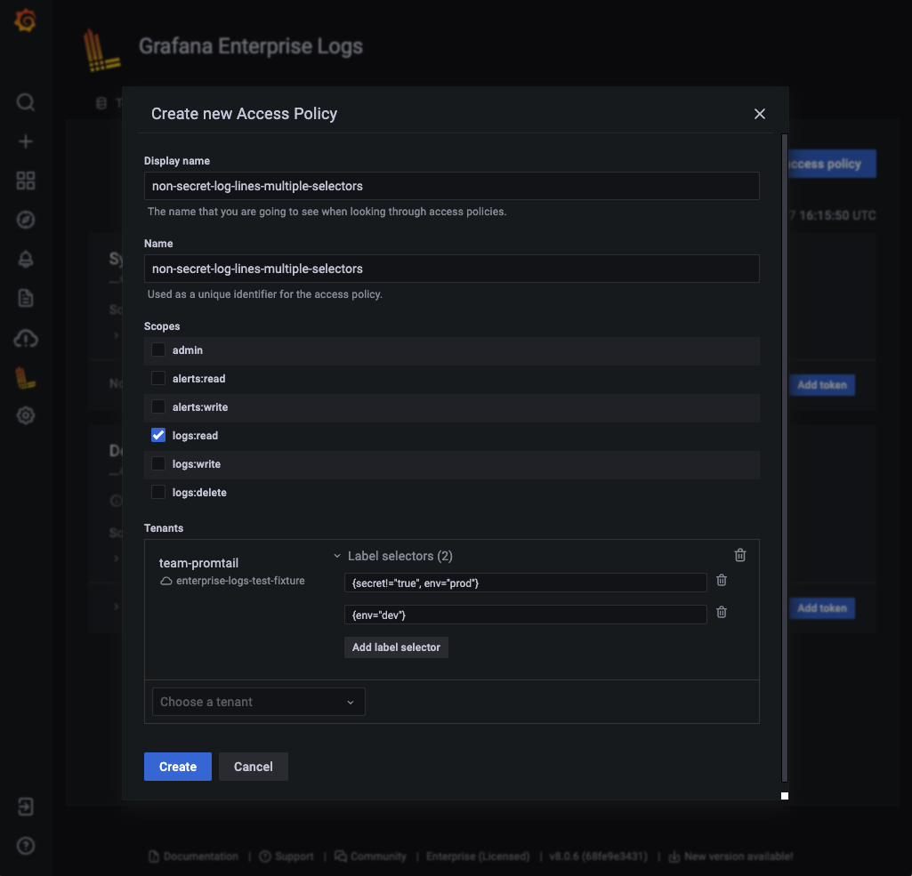 Create multiple selectors