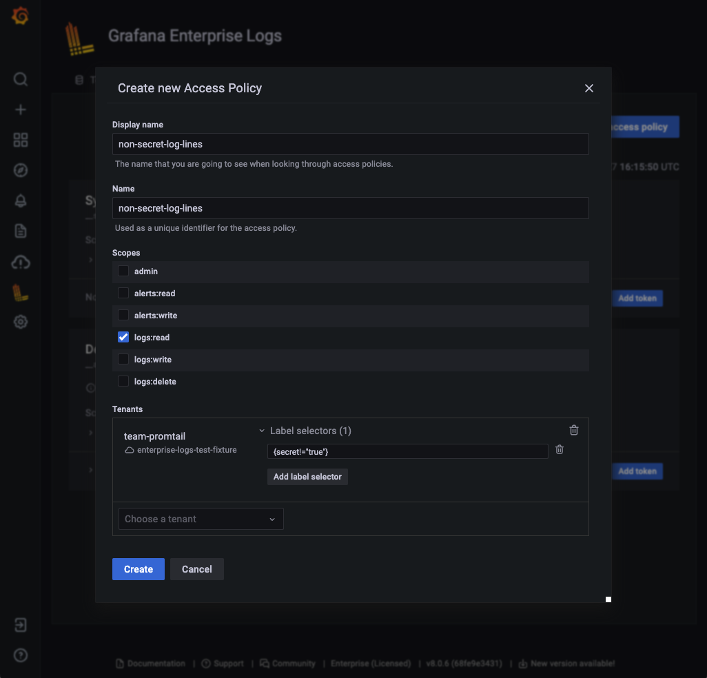 Create exclude label