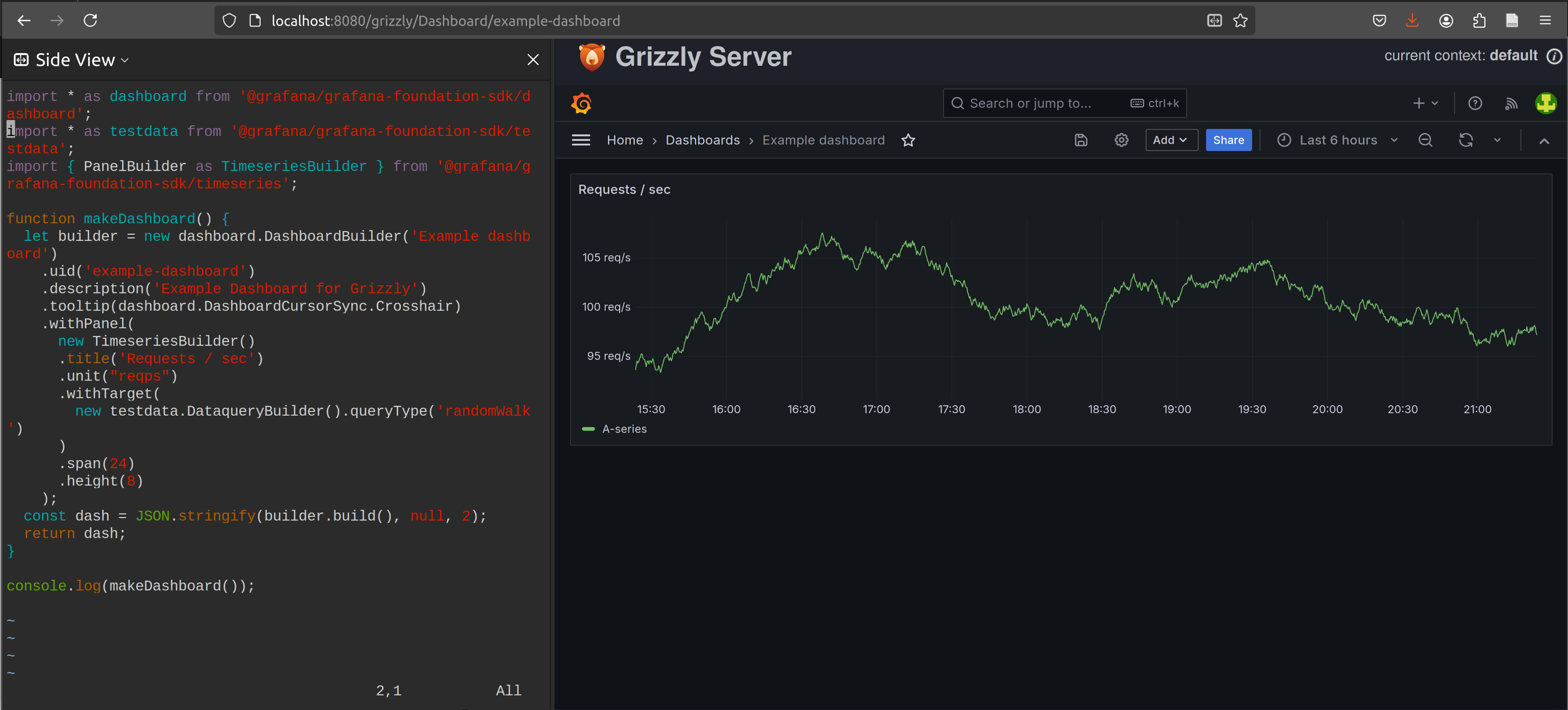 在本地编辑基于 Git 的 Grafana 仪表板