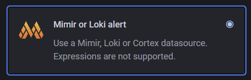 Screenshot of Mimir or Loki alert in Grafana Cloud 