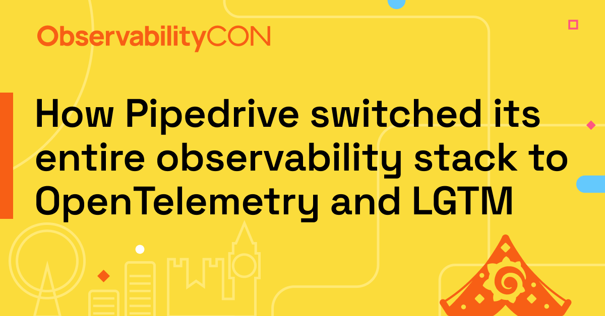 The title card for the ObservabilityCON 2023 session from Pipedrive.