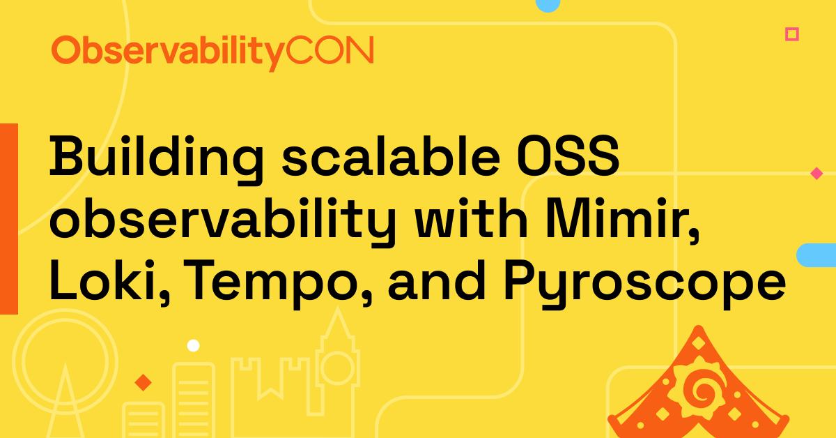 The title card for the ObservabilityCON 2023 session on scalable OSS observability.