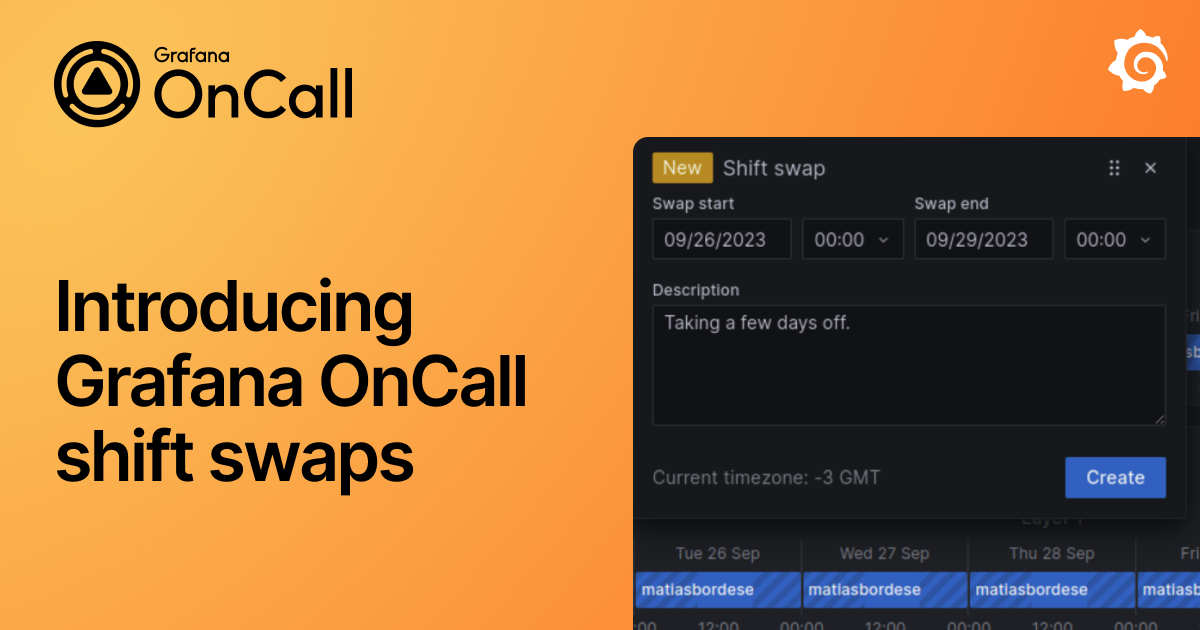 Introducing Grafana OnCall shift swaps: A simpler way to exchange on-call shifts with teammates 