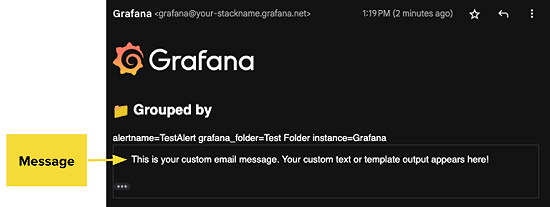 Configure email for alert notifications | Grafana documentation
