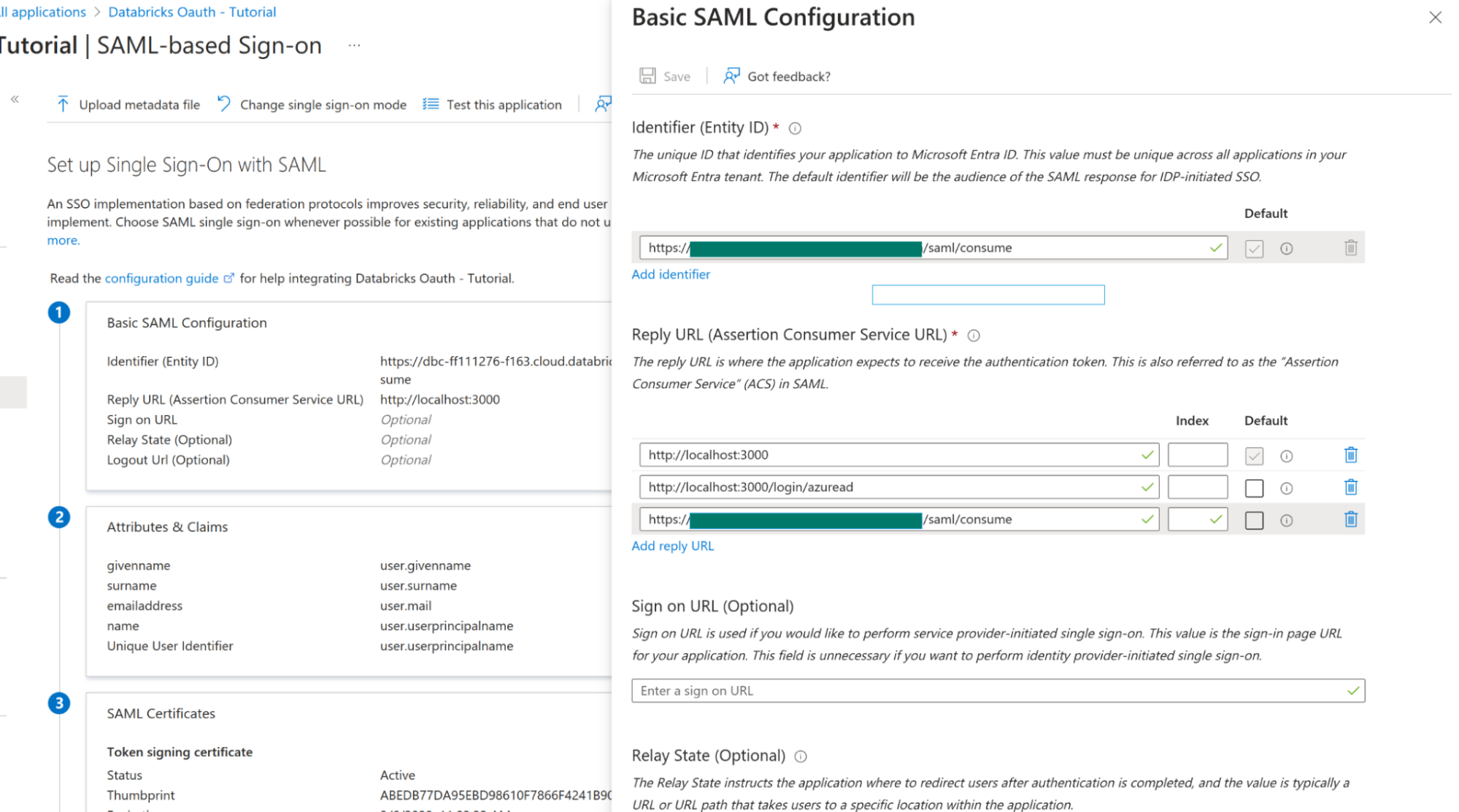 Basic SAML Configuration