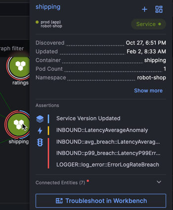 Entity assertion status