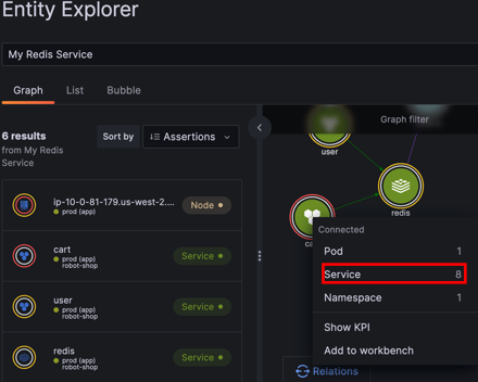 Navigate to connected entities