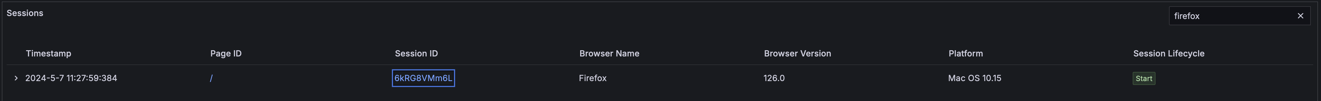 navigate to a single session