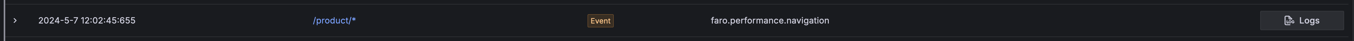Expand row to reveal navigation timings panel