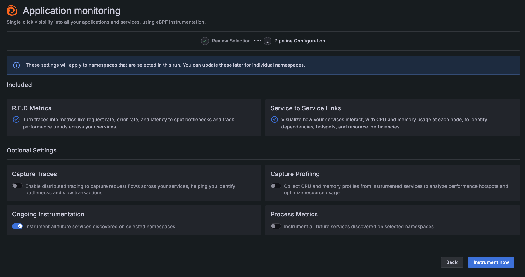 Additional options for application data sources Additional options for application data sources