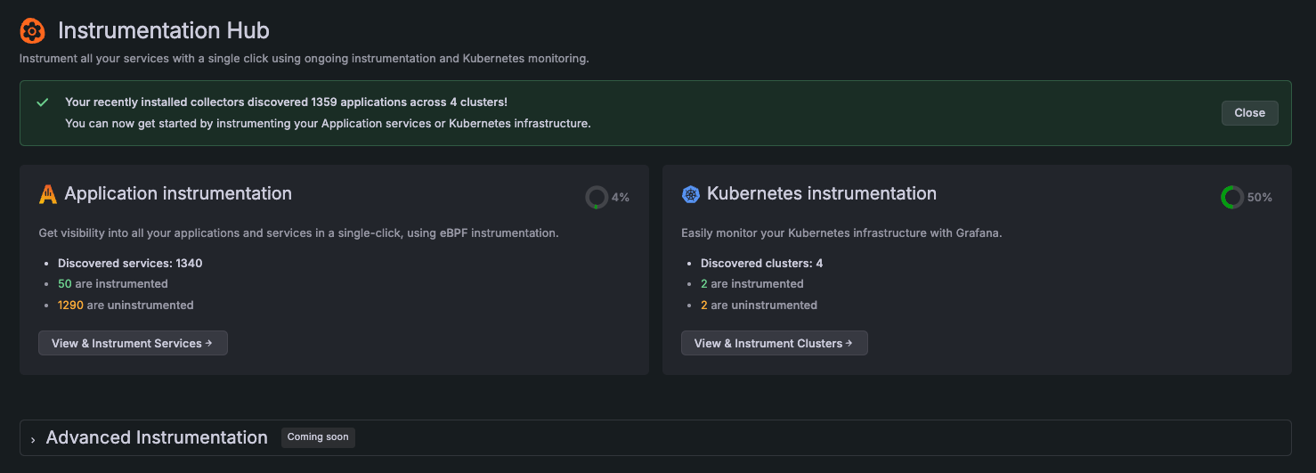 The instrumentation hub for instrumenting Kubernetes infrastructure and applications on a Linux Kubernetes platform The instrumentation hub for instrumenting Kubernetes infrastructure and applications on a Linux Kubernetes platform
