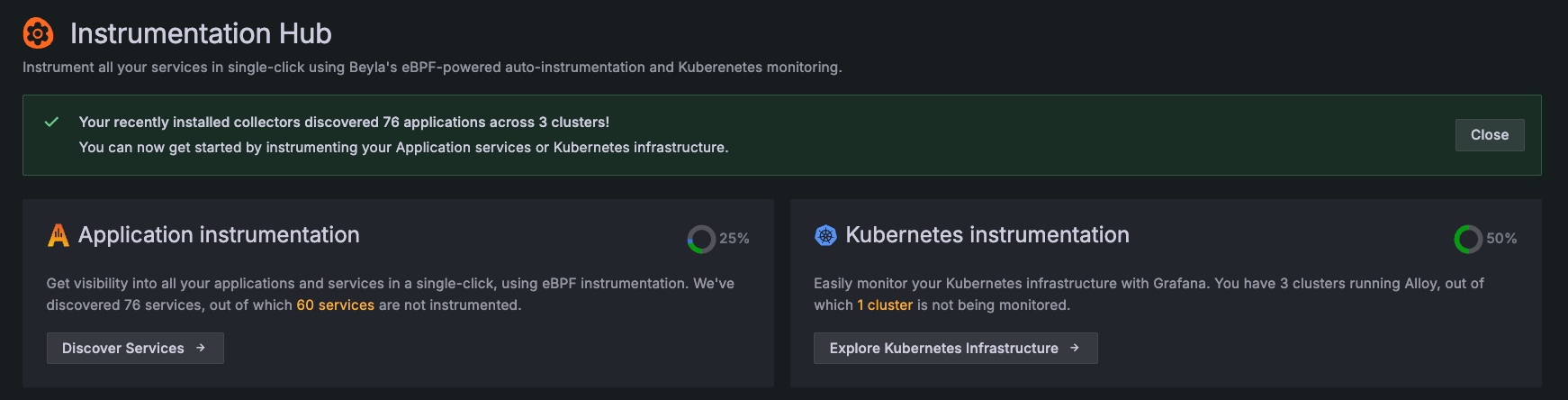 The instrumentation hub for quickly instrumenting Kubernetes infrastructure and applications The instrumentation hub for quickly instrumenting Kubernetes infrastructure and applications