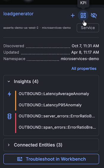 Navigate to KPI dashboard