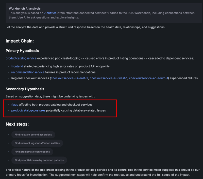 Workbench AI analysis
