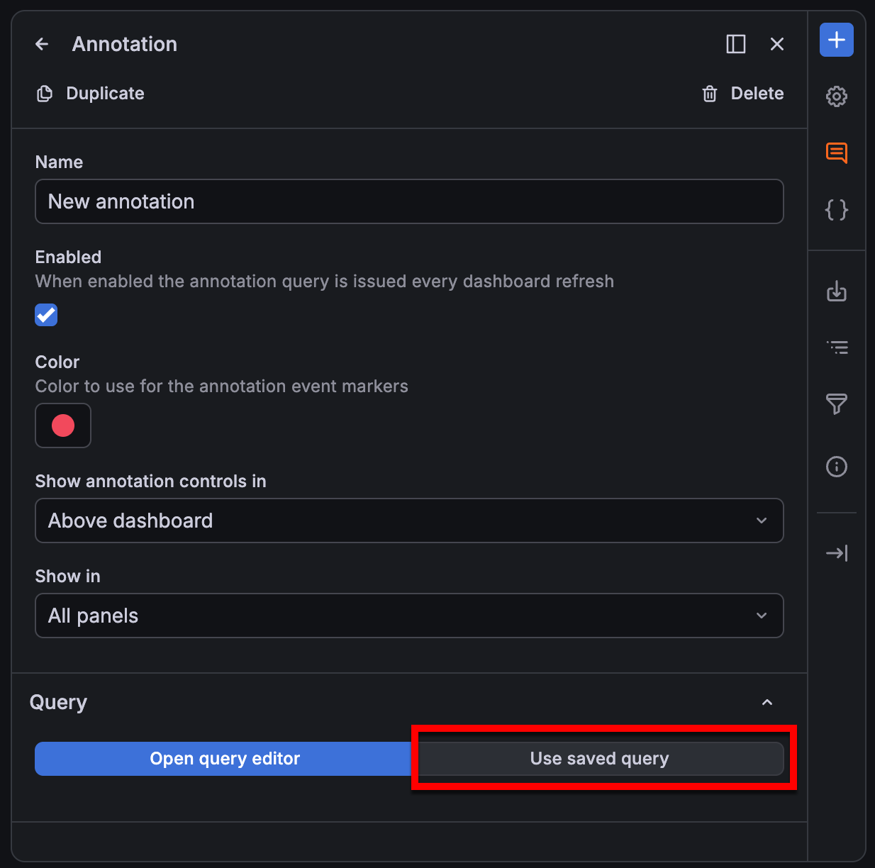 Access saved queries