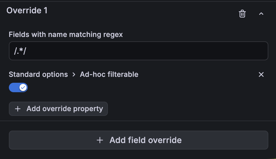 Field override making all fields filterable