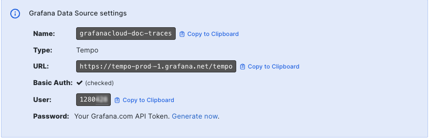 Locate the user number and password for your stack