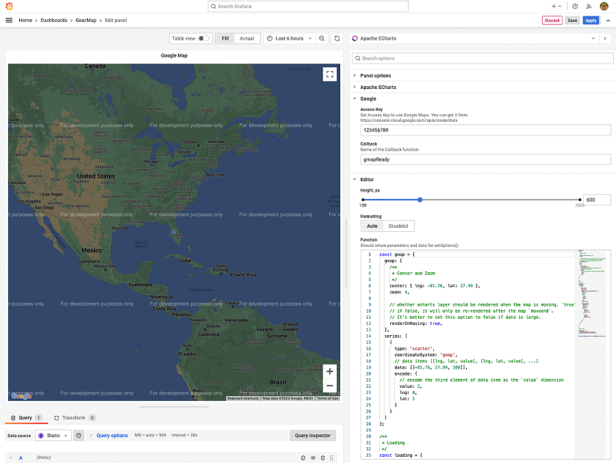 Google maps | Grafana Plugins documentation