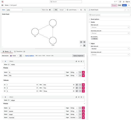 Node graph | Grafana Plugins documentation