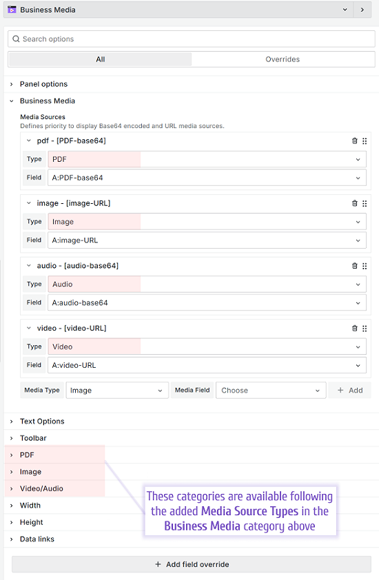 Options | Grafana Plugins documentation