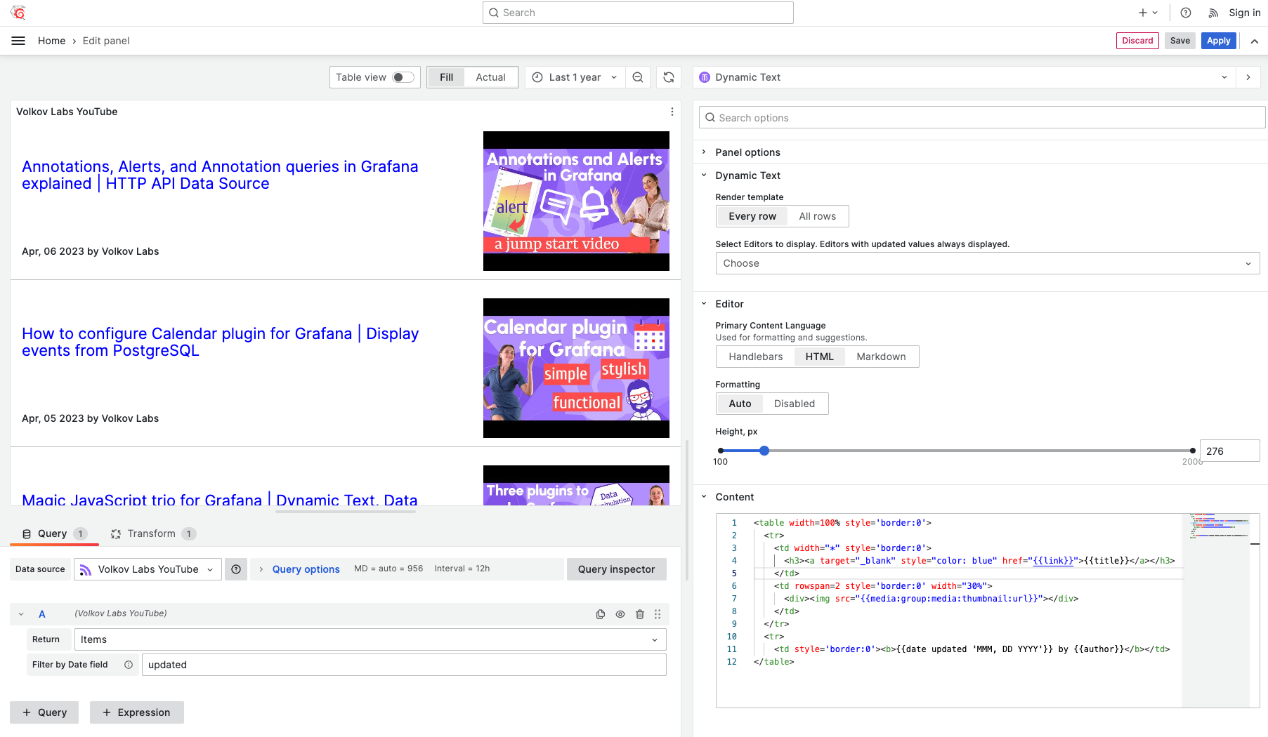 Business Text | Grafana Plugins documentation
