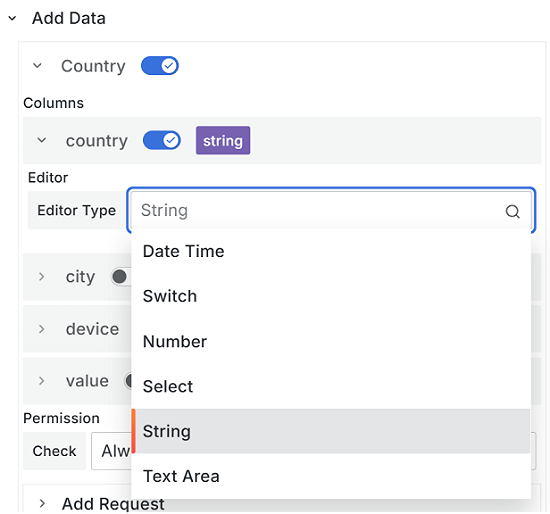 Editor types | Grafana Plugins documentation