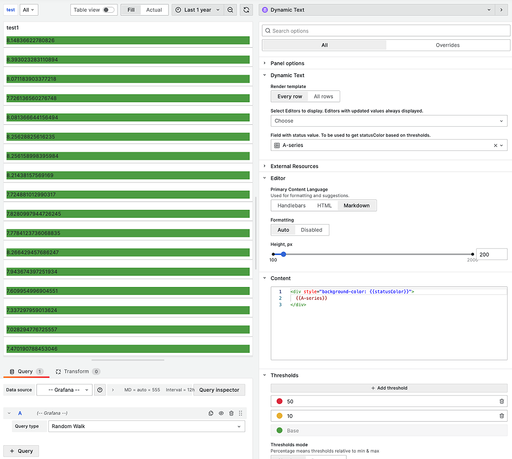 Status field | Grafana Plugins documentation