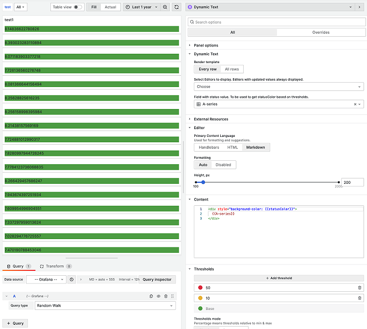 Status field | Grafana Plugins documentation
