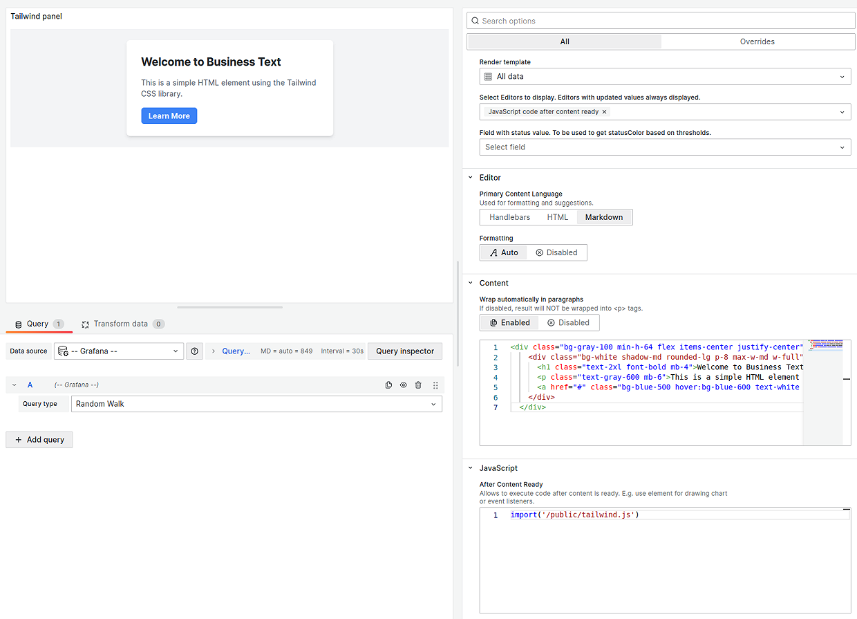 Tailwind CSS | Grafana Plugins documentation