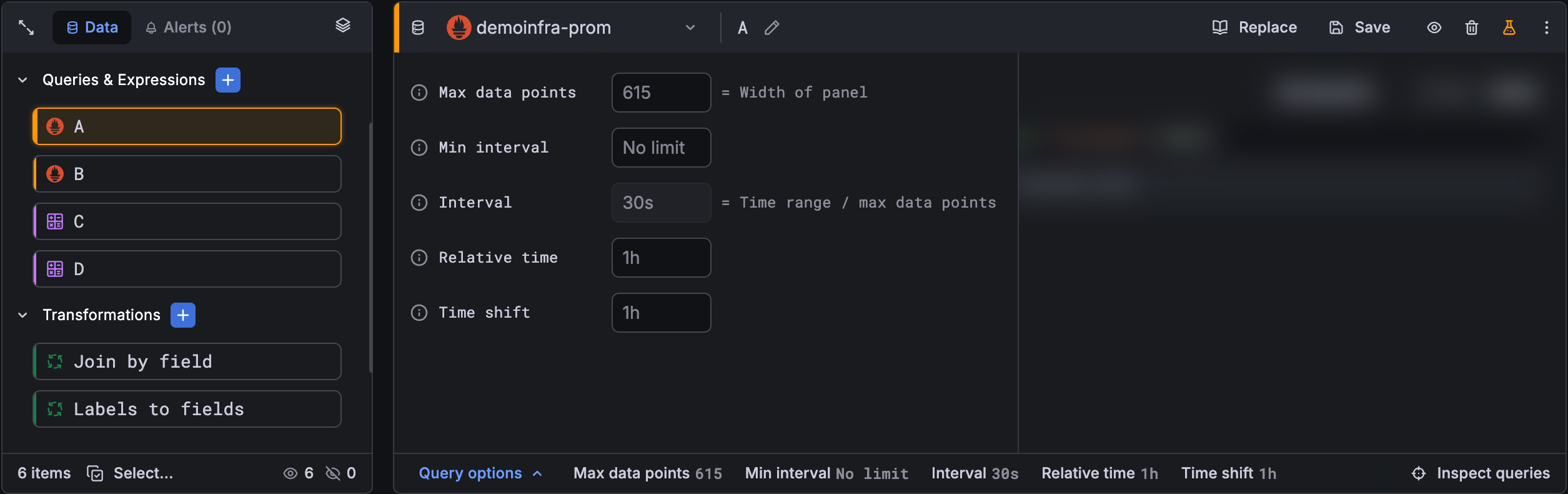 Data source query options