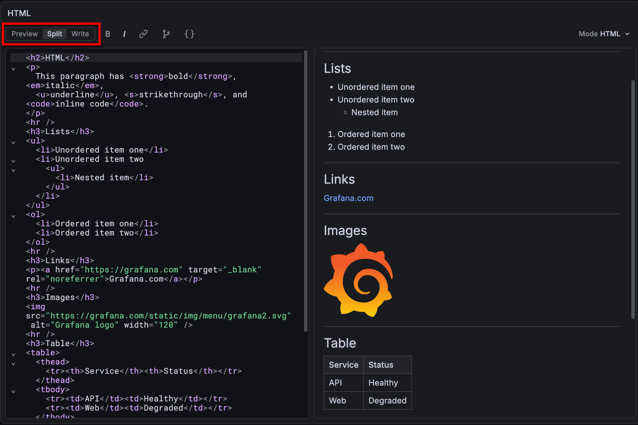 Text visualization showing editing views and syntax highlighting