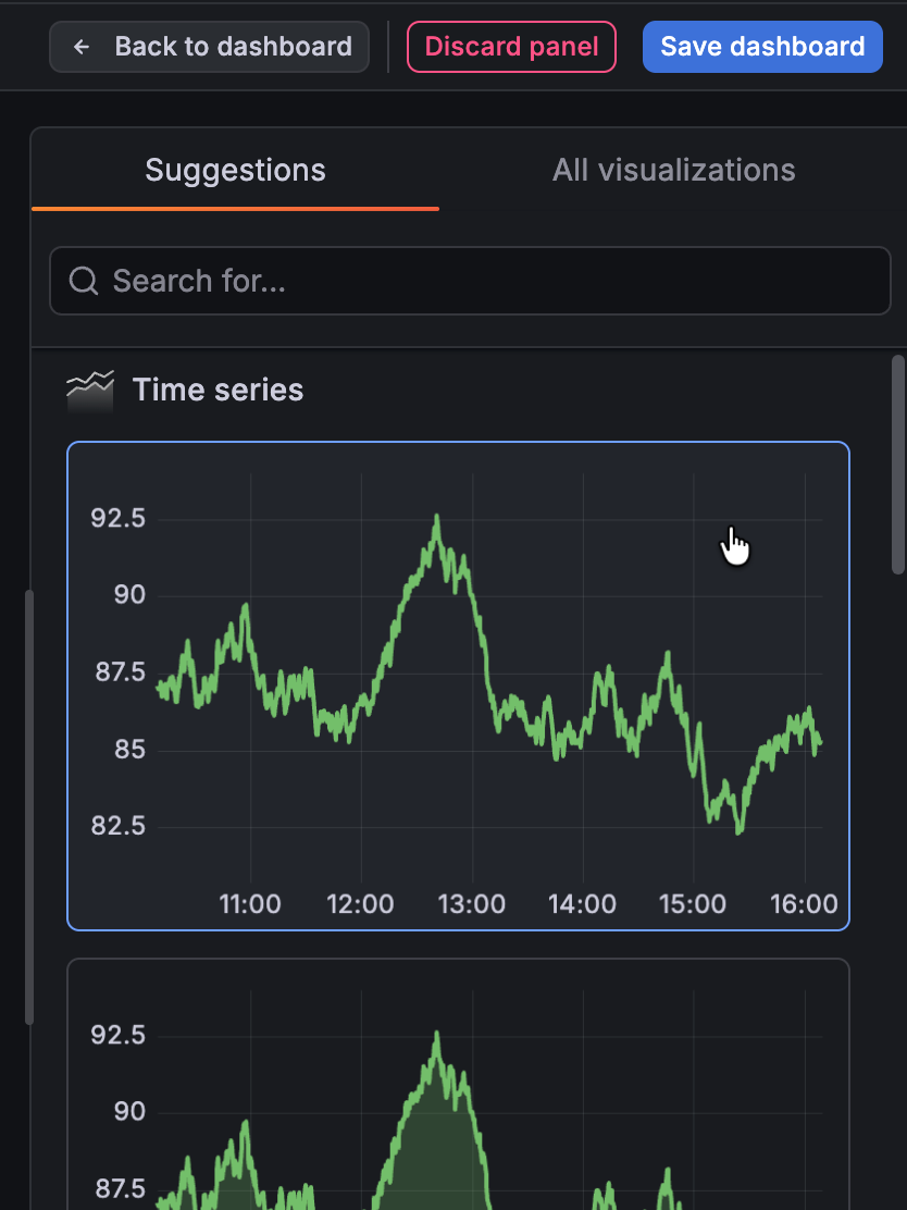 Visualization selector
