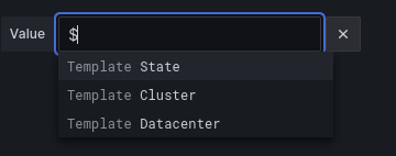 Input with dashboard variable suggestions