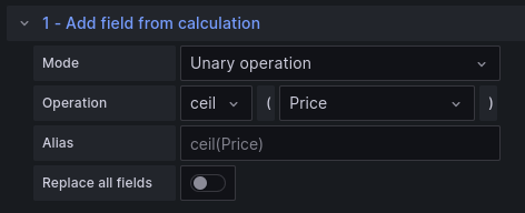 Unary operation options